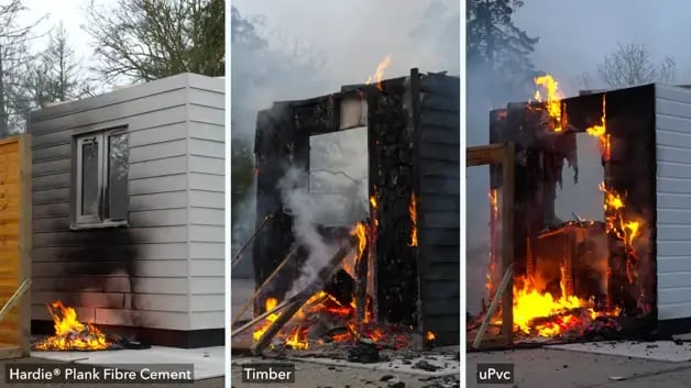 fiber cement fire test
