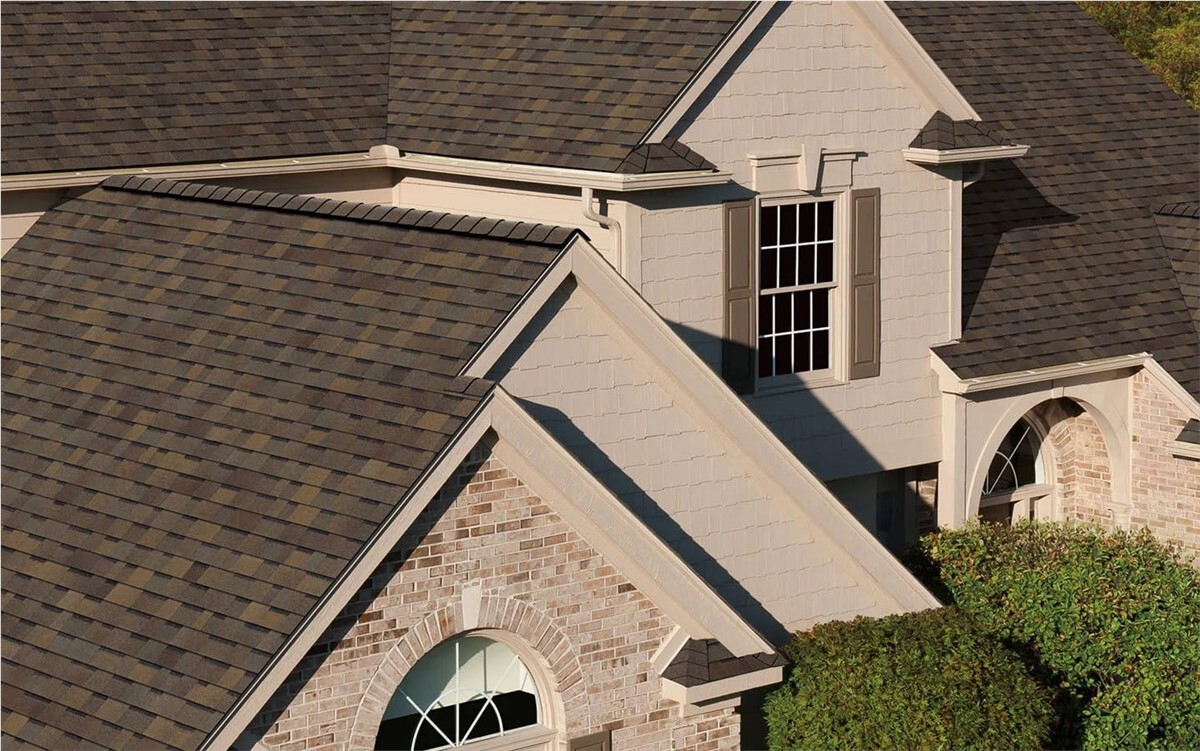 House with brown asphalt shingles