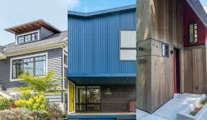 Fiber cement, metal, cedar