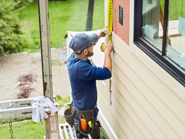 Contractor-installing-home-siding